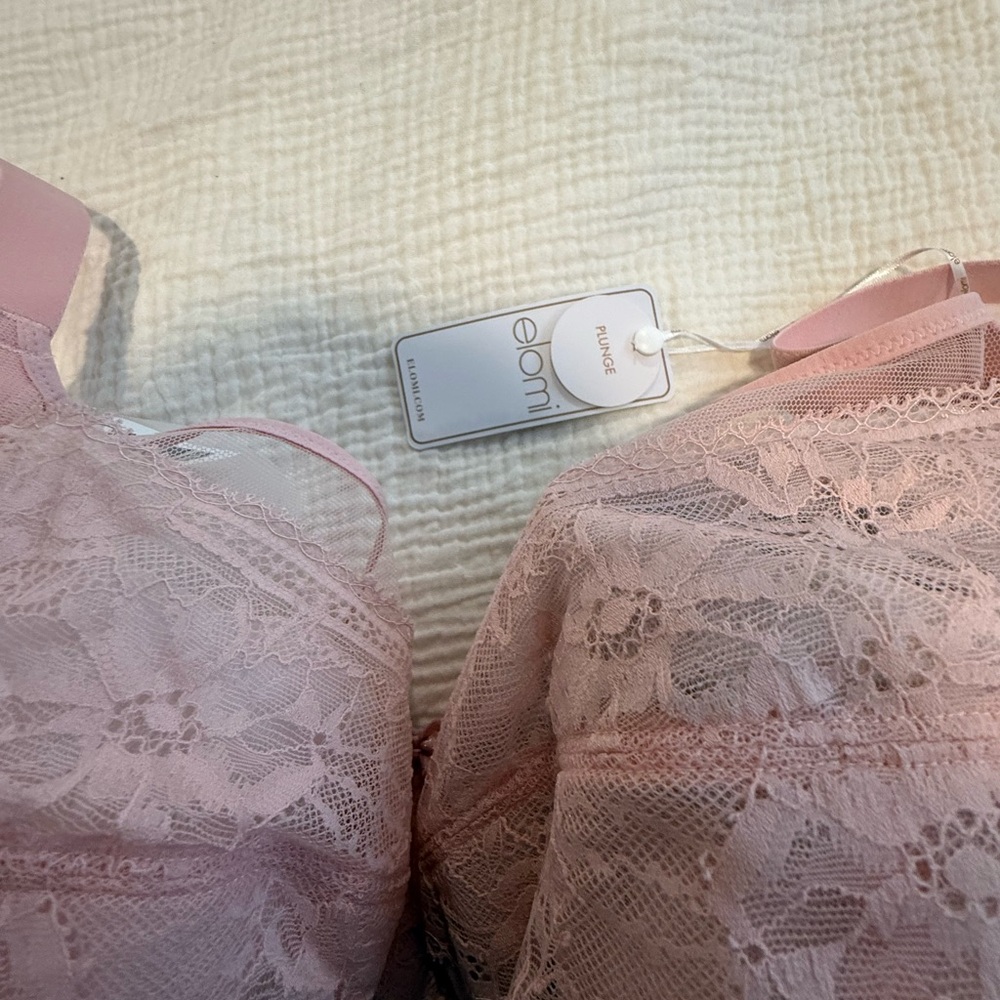 Elomi Pink Lace Women's Intimate Bra (Plunge)